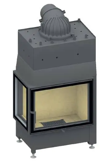 Kamineinsatz Schmid Ekko L W 67(45)51 s - Türanschlag rechts; wassergeführt; mit Steg