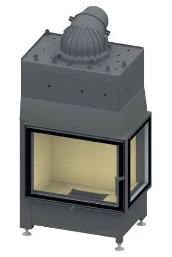 Kamineinsatz Schmid Ekko W R 67(45)51 s - Türanschlag links; wassergeführt; mit Steg