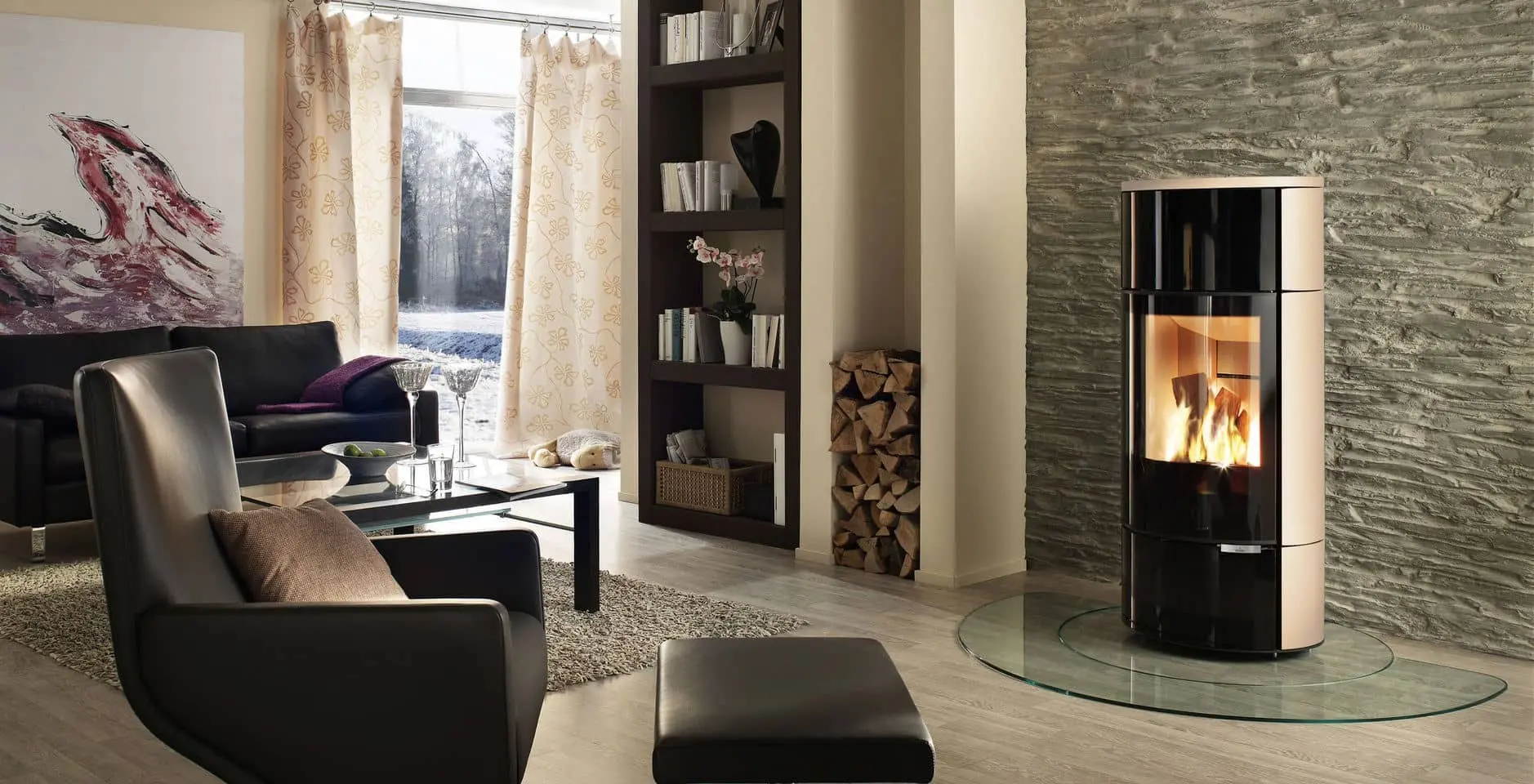 Kaminofen Spartherm Senso M H2O - Glas| Perle