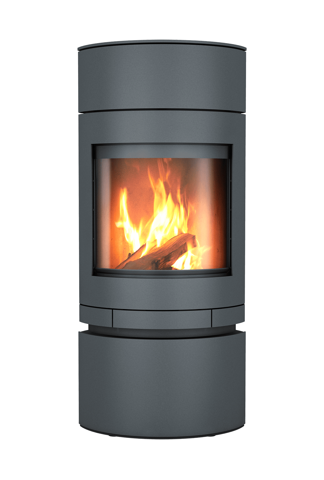 Kaminofen Skantherm Emotion S - Korpus anthrazit | Holzfach mit Schublade + Speicheraufsatz